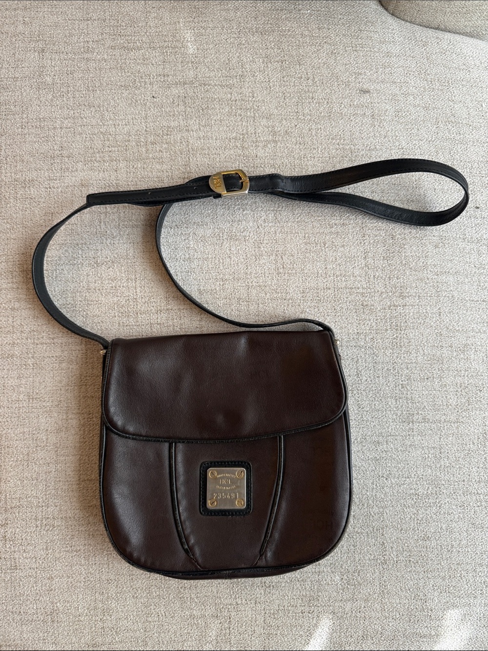 Vintage HCL Leather Crossbody Handbag